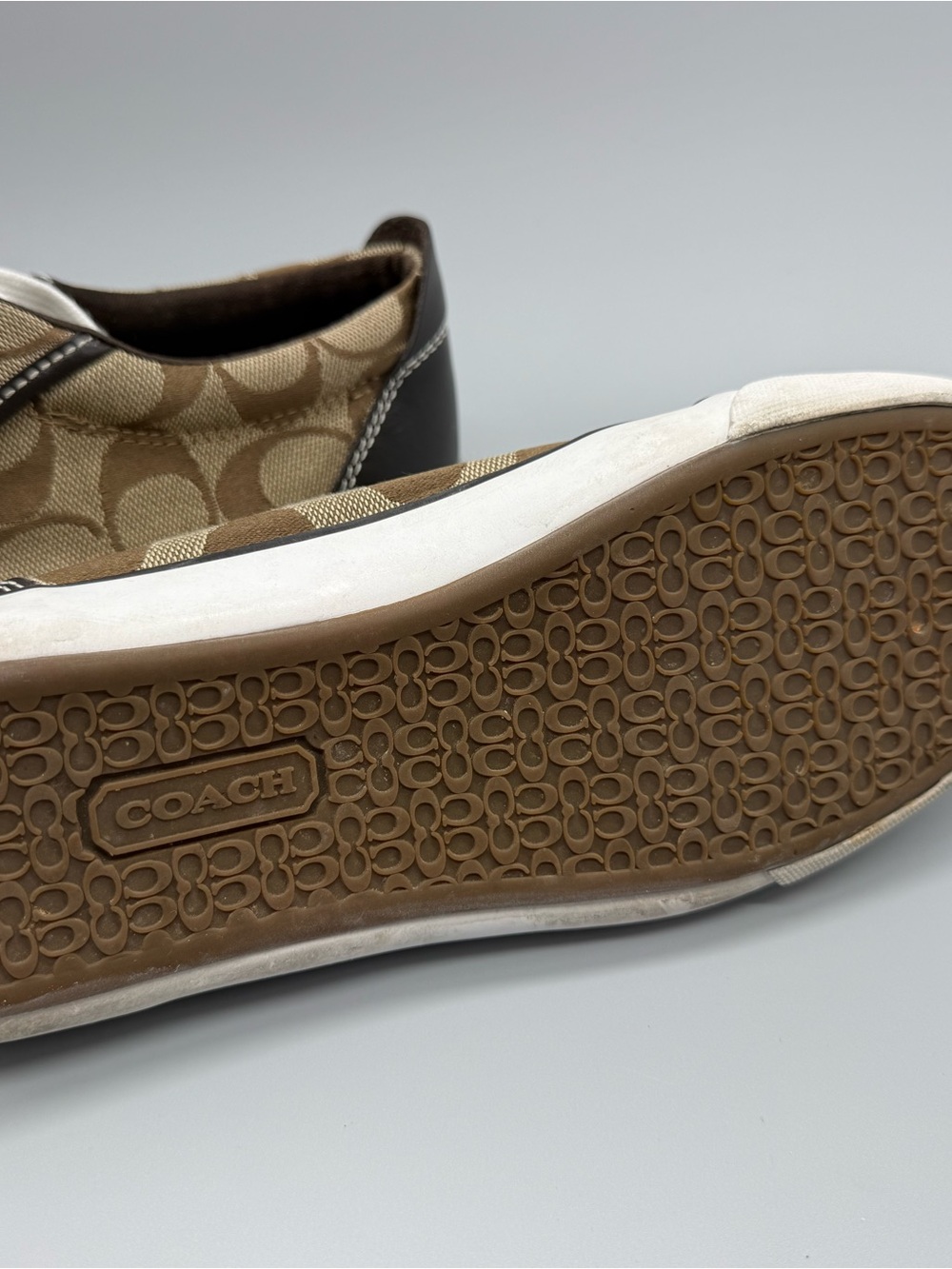 Coach Shoes Womens 6.5 Barrett Signature Sneakers Brown Canvas Low Top Casual - Picture 9 of 10